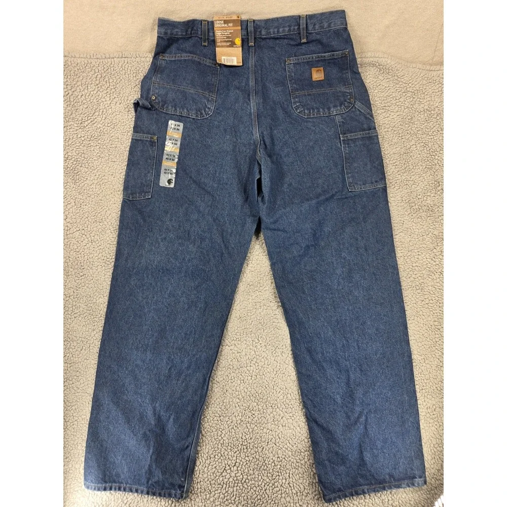 Carhartt Loose Orig. Fit Double-Front Washed Logger Dungaree Jeans B73-DST 40x34